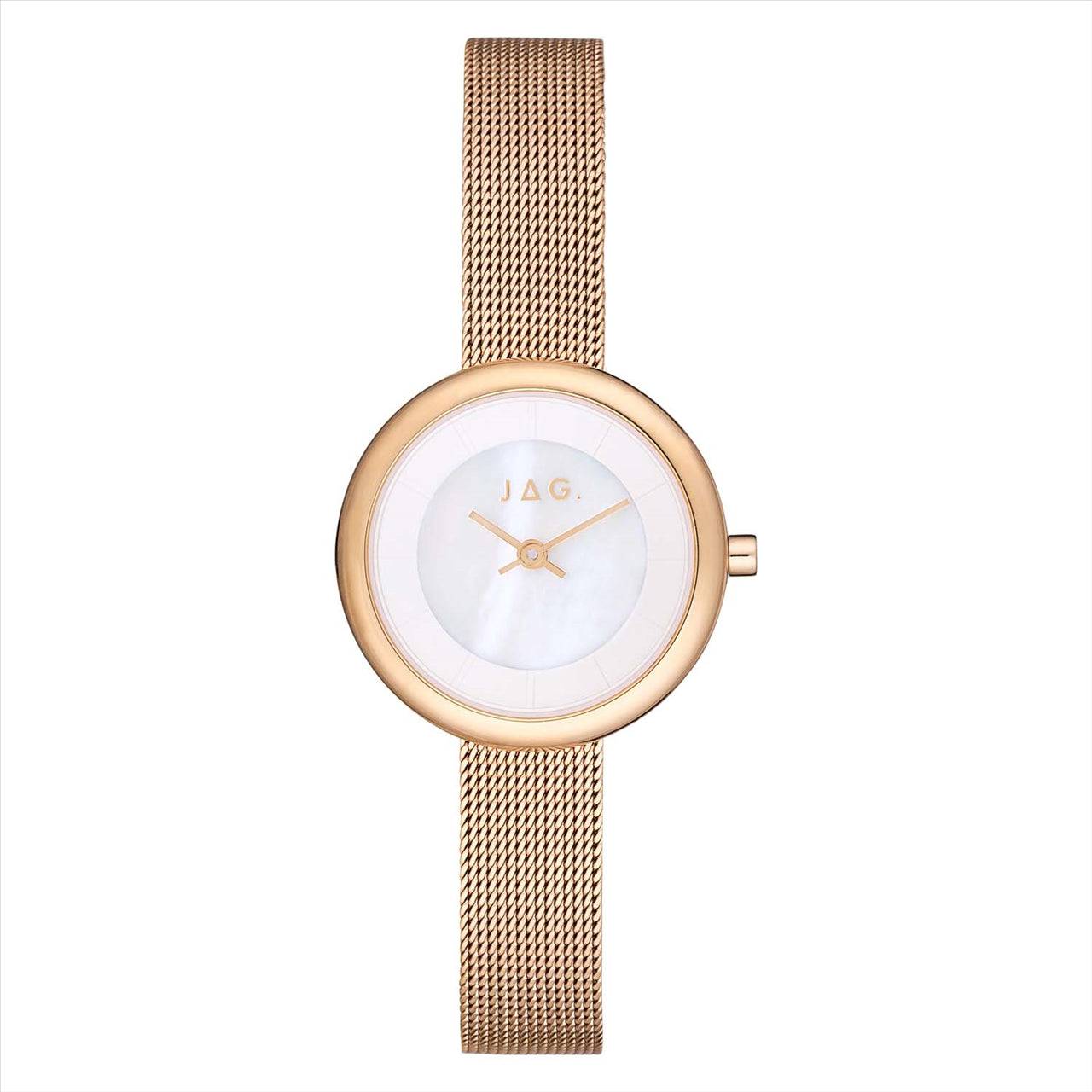 Jag Rachael Ladies Rose Gold Plated Stainless Steel Mesh Band Watch