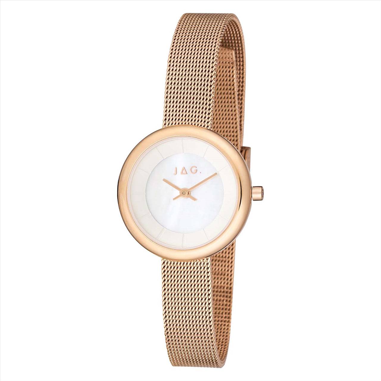 Jag Rachael Ladies Rose Gold Plated Stainless Steel Mesh Band Watch