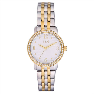 Ladies Jag Watch Two Tone Stainless Steel 32mm Case & White Dial & Two Tone Bracelet