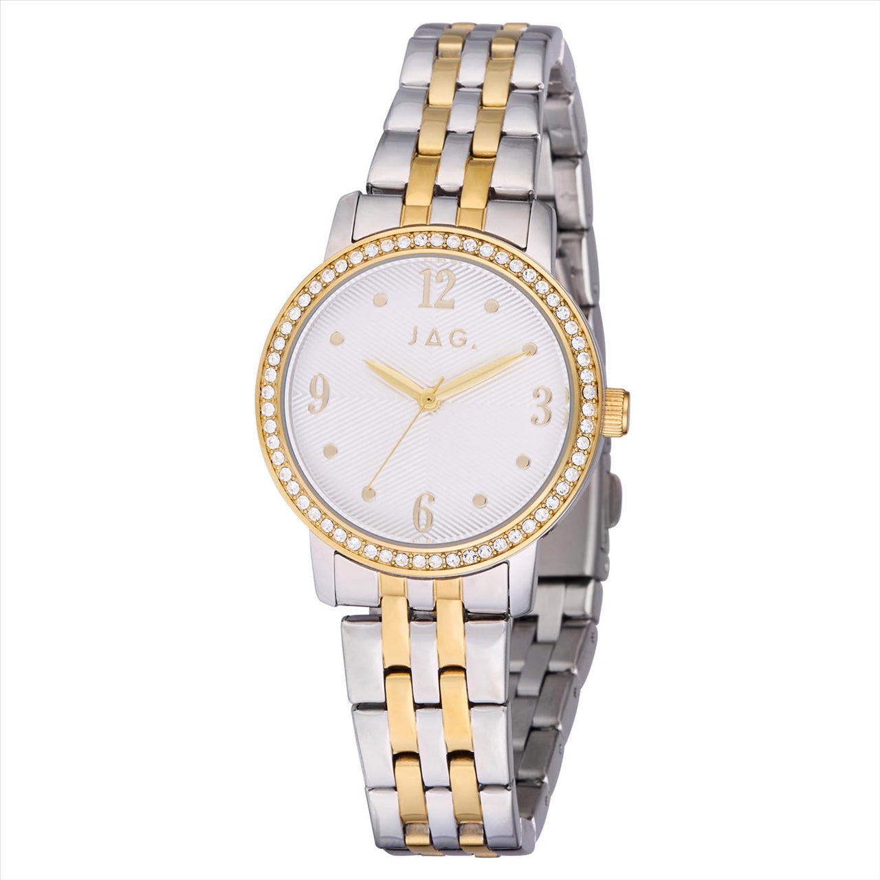 Ladies Jag Watch Two Tone Stainless Steel 32mm Case & White Dial & Two Tone Bracelet