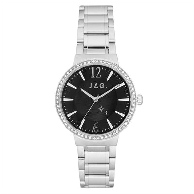 Jag Ladies Watch Skye Black Black Mop Dial, Stainless Steel 36Mm case & Bracelet