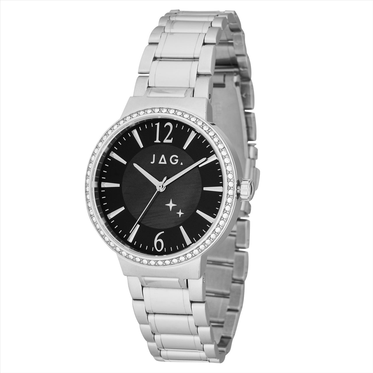 Jag Ladies Watch Skye Black Black Mop Dial, Stainless Steel 36Mm case & Bracelet