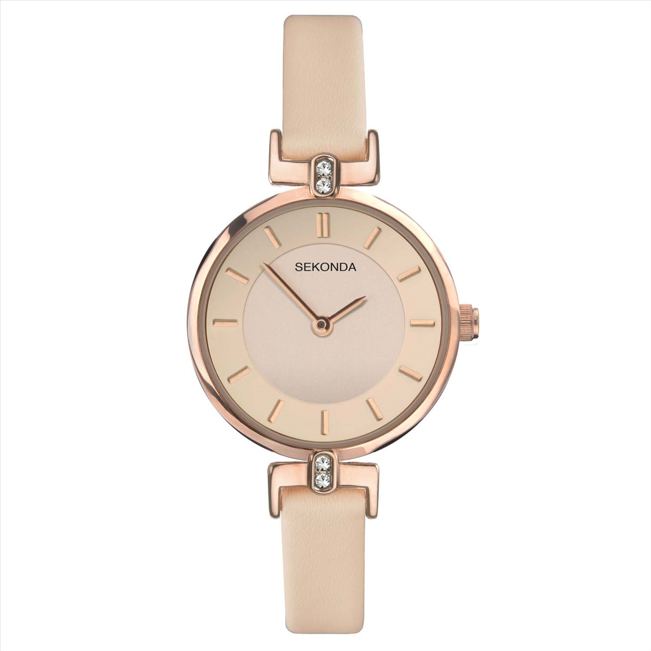 Ladies Sekonda Wastch with Rose Gold Plated Case Di NudeColoured Strap 25Mm