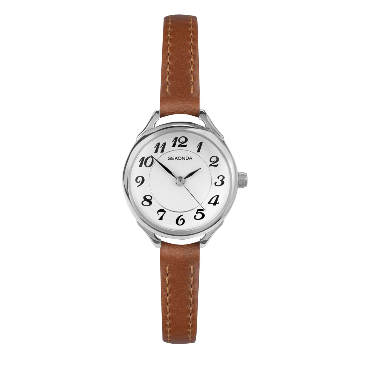 Sekonda Ladies Watch Classic Wht Di Brn Strp 25Mm
