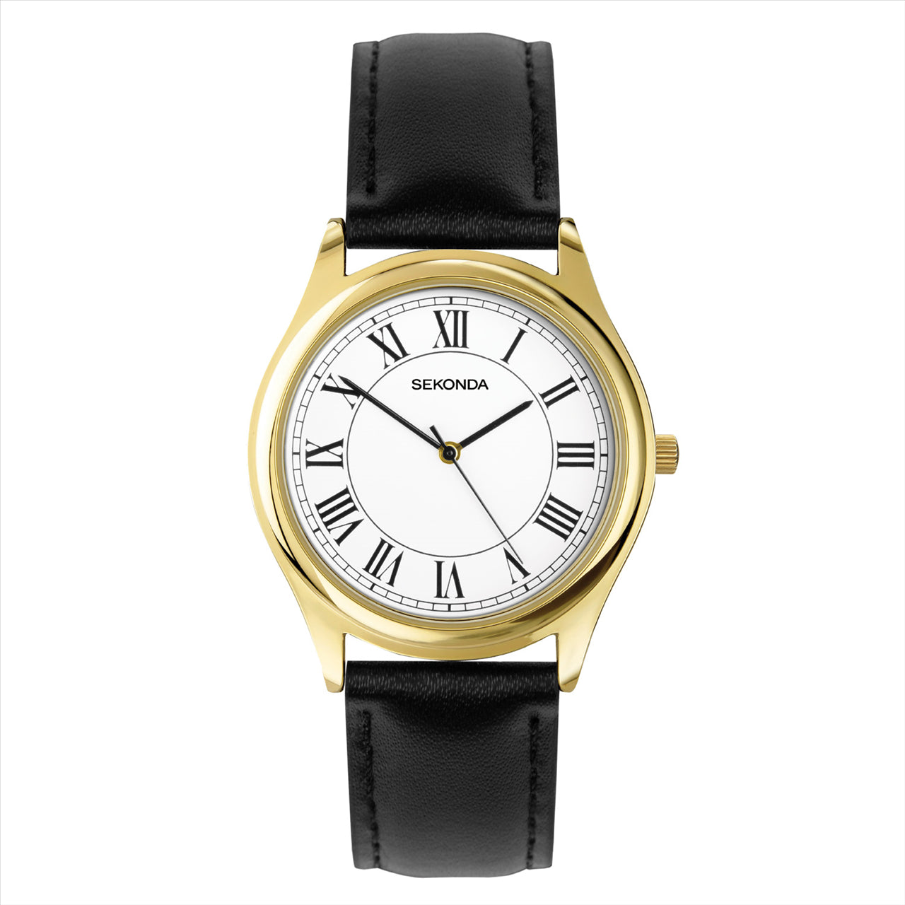 #5 Evans Wht Di Gold Case Blk Lea 38Mm