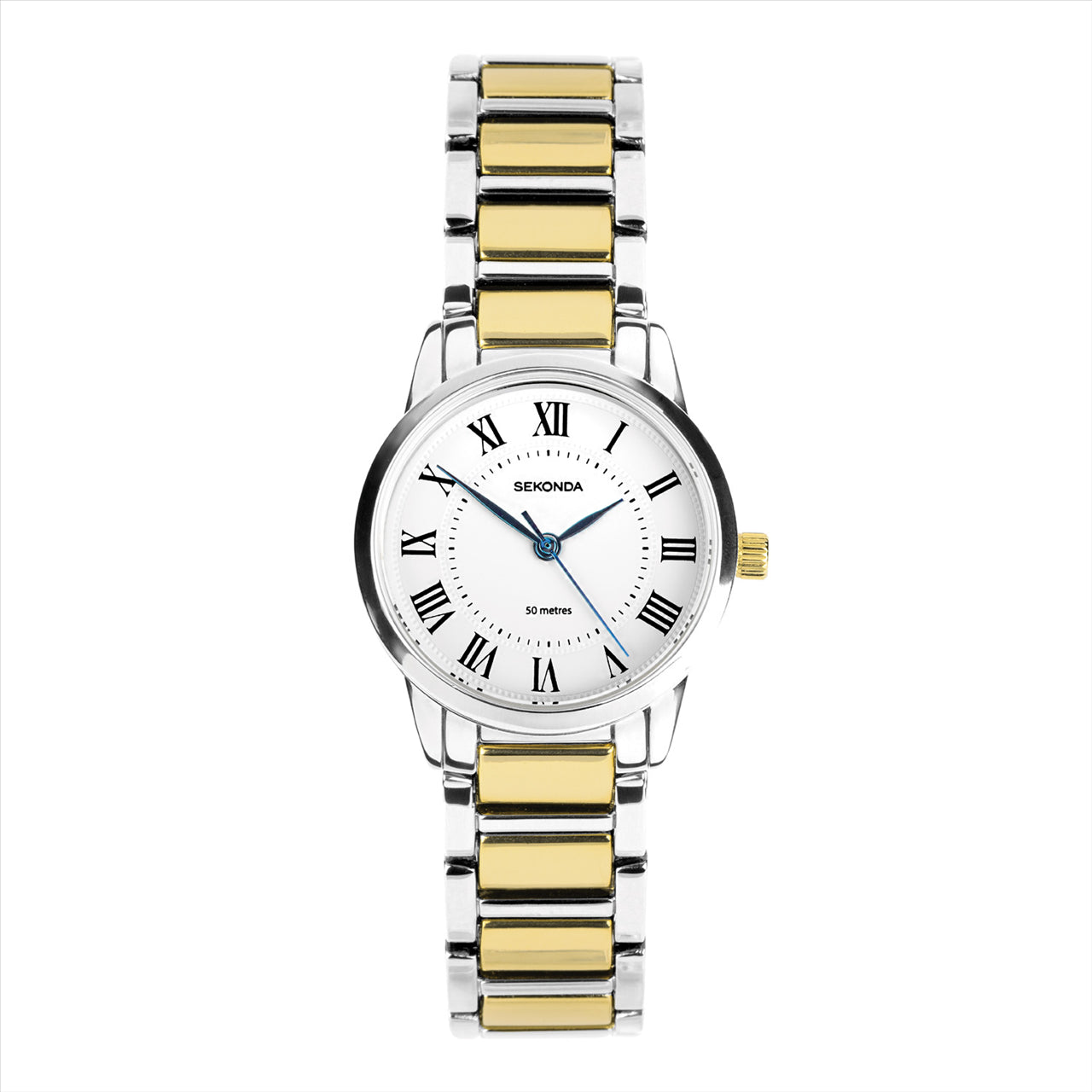 Sekonda Unisex Watch #5 Beaumont White Dial Two Tone Bracelet Band 28Mm Case