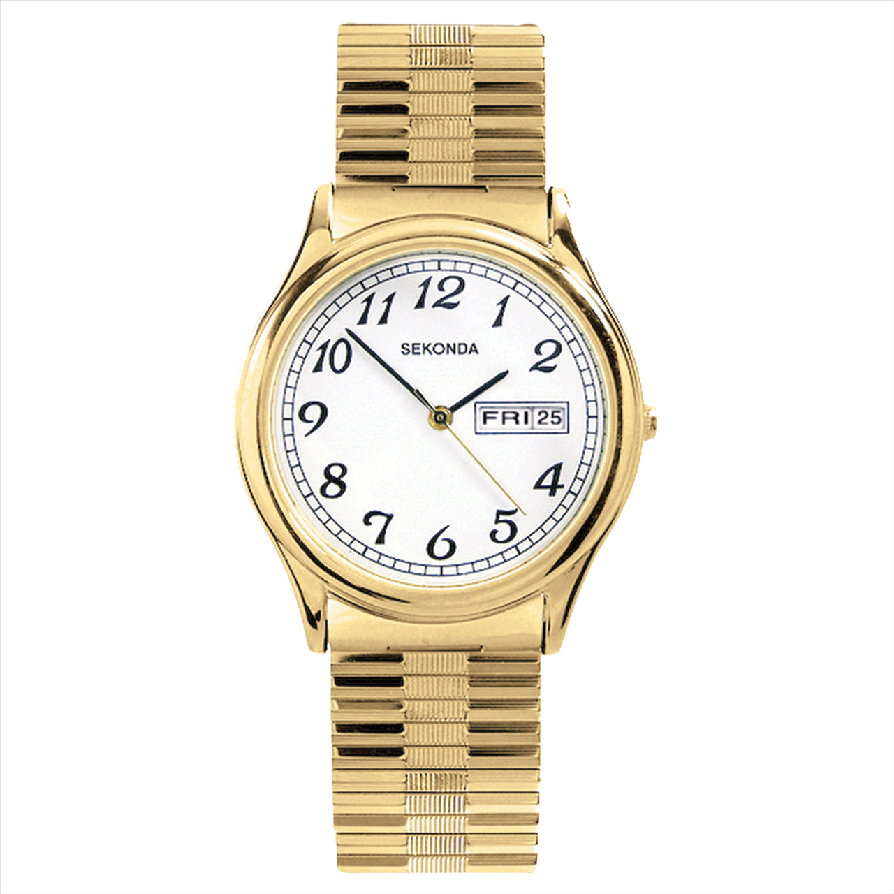 Sekonda mens Watch Gold Plated Case & Bracelet Date Expander 30M Resistance