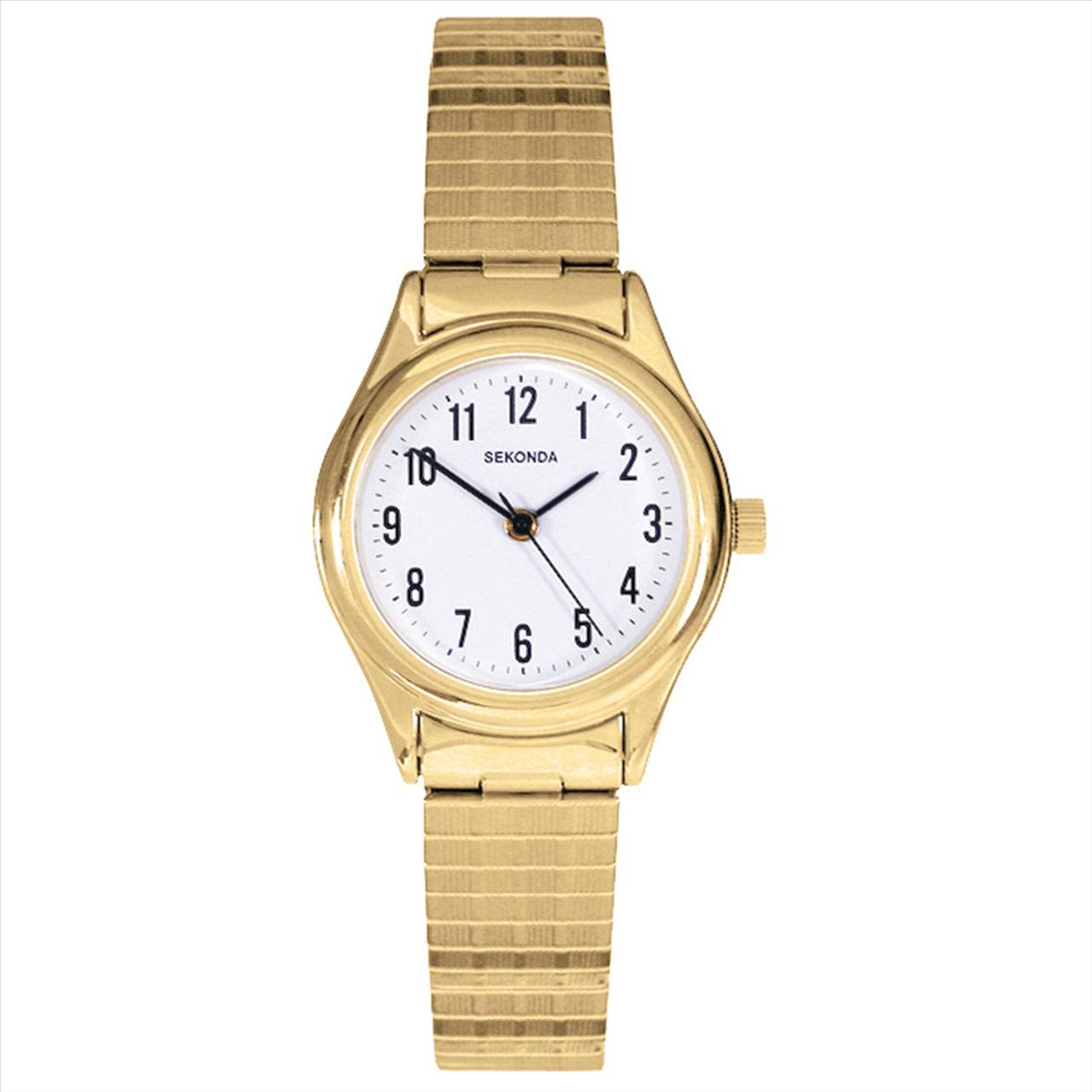 Gold Colour Expander White Dial