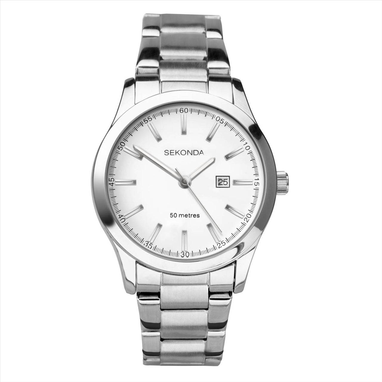 Sekonda SK40363 Silver Colour Case and Band, White Face