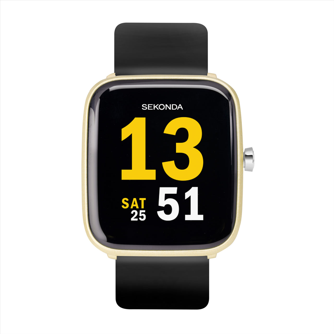 Smart Motion Gold Black Silicon Strap 36Mm Dial Smart Watch