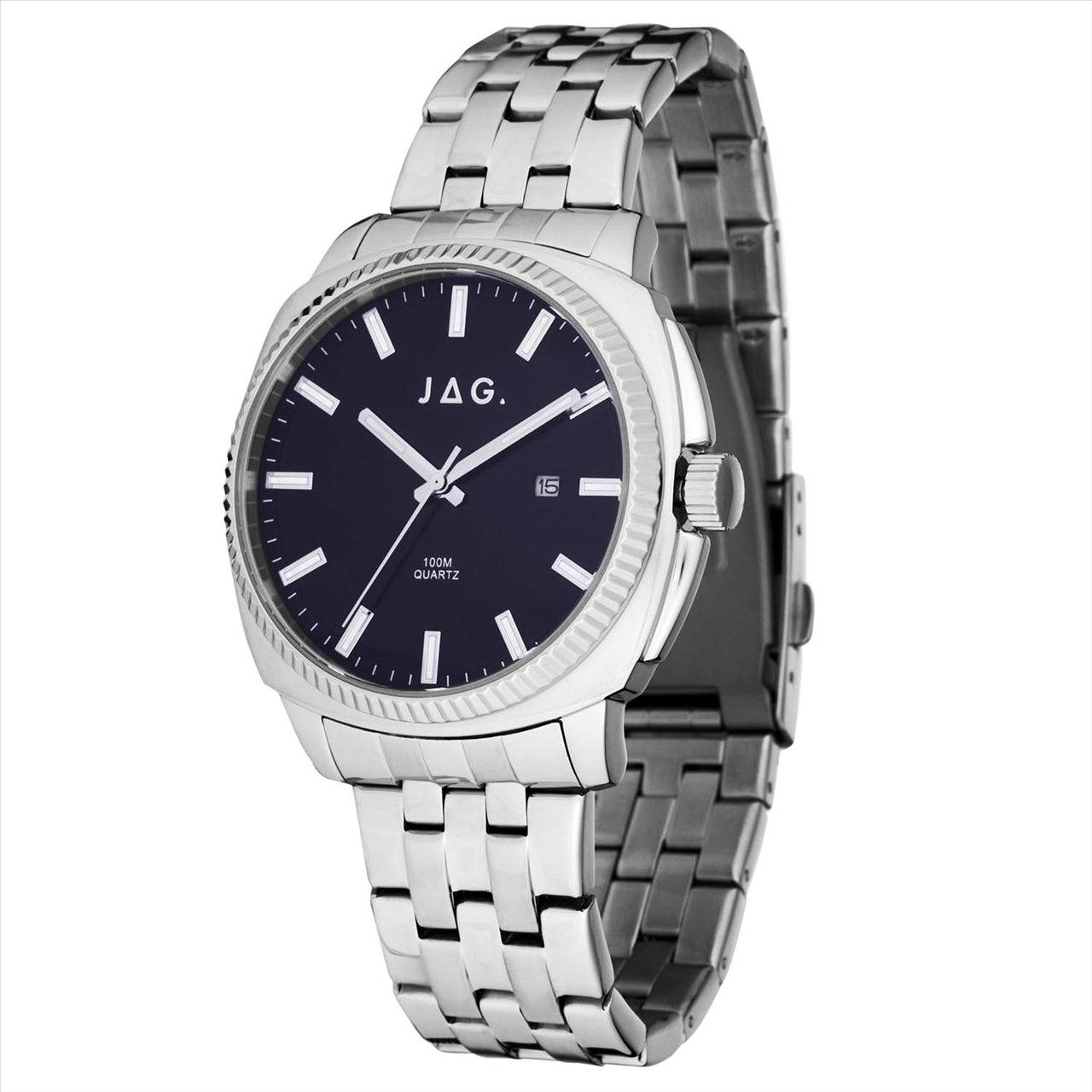 Jag Mens Watch Logan Blue Dial Stainless steel Case 42Mm Stainless Steel Bracelet