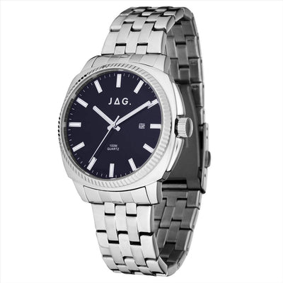 Jag Mens Watch Logan Blue Dial Stainless steel Case 42Mm Stainless Steel Bracelet