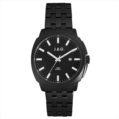 Jag Mens Watch Logan BlackDial Stainless steel Black Case 42Mm & Bracelet