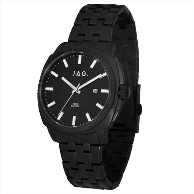 Jag Mens Watch Logan BlackDial Stainless steel Black Case 42Mm & Bracelet