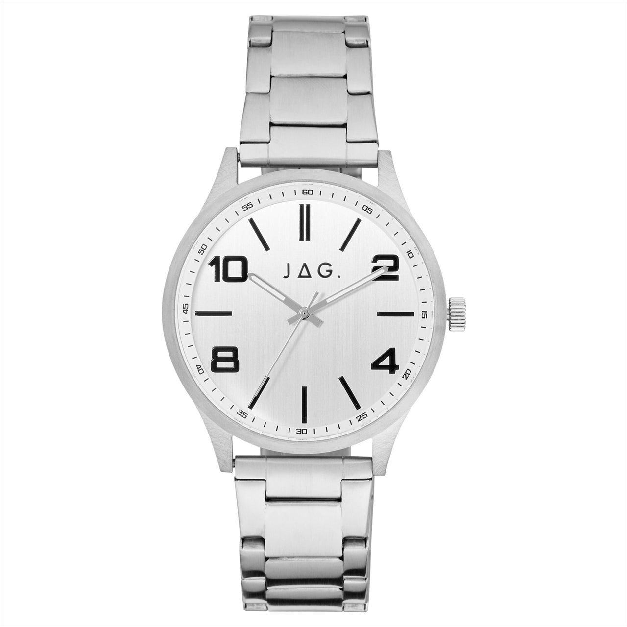 Jag Unisex Watch Mitchell 45mm Silver Dial & Case Stainless Steel Bracelet