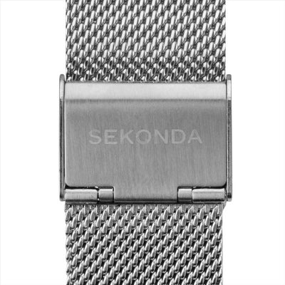 Sekonda Mens Watch Minamal Blue Dial Stainless Steel Mesh Bracelet & 40Mm Case