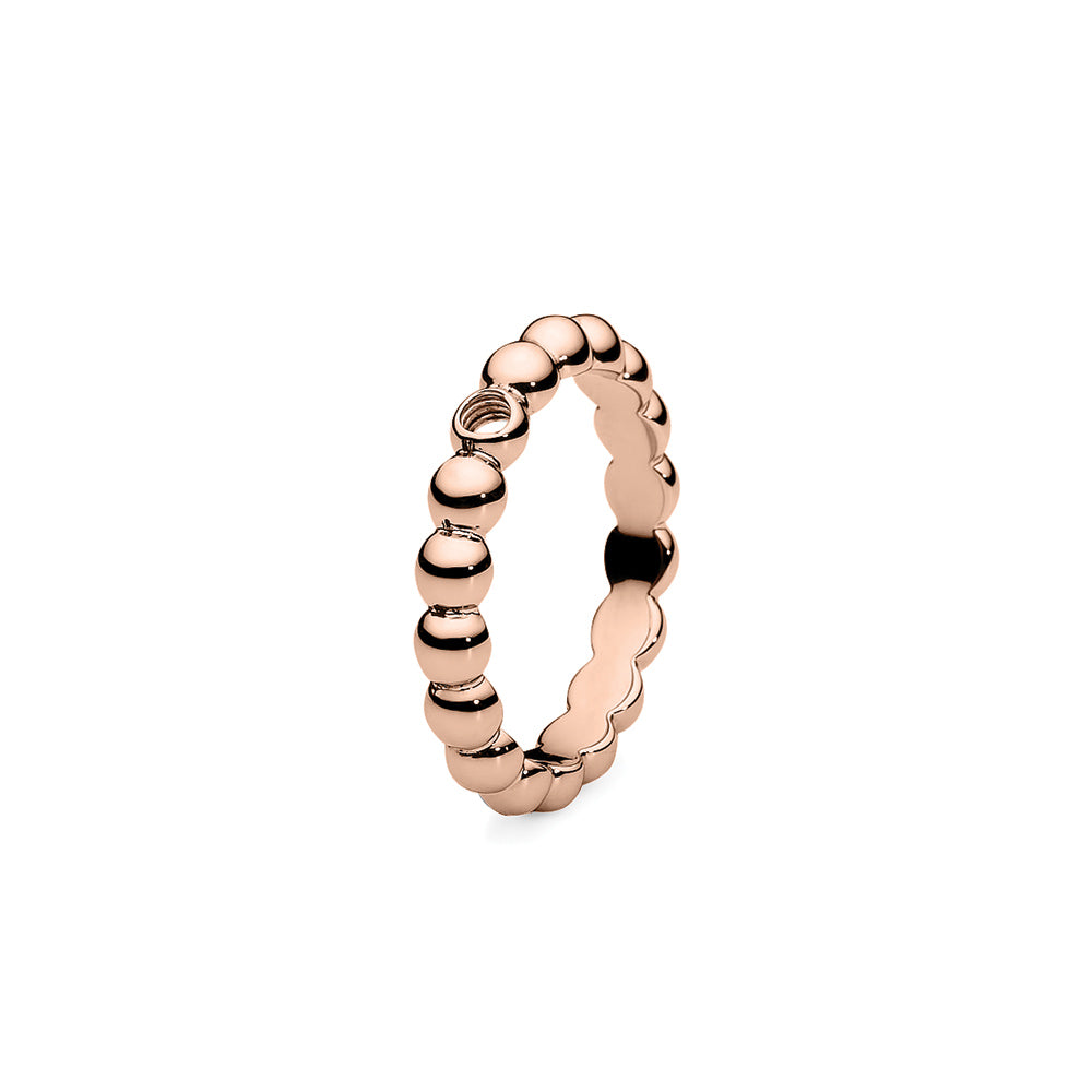 Qudo Veroli Stainless steel Rose Gold/IP Plated base ring size56/O