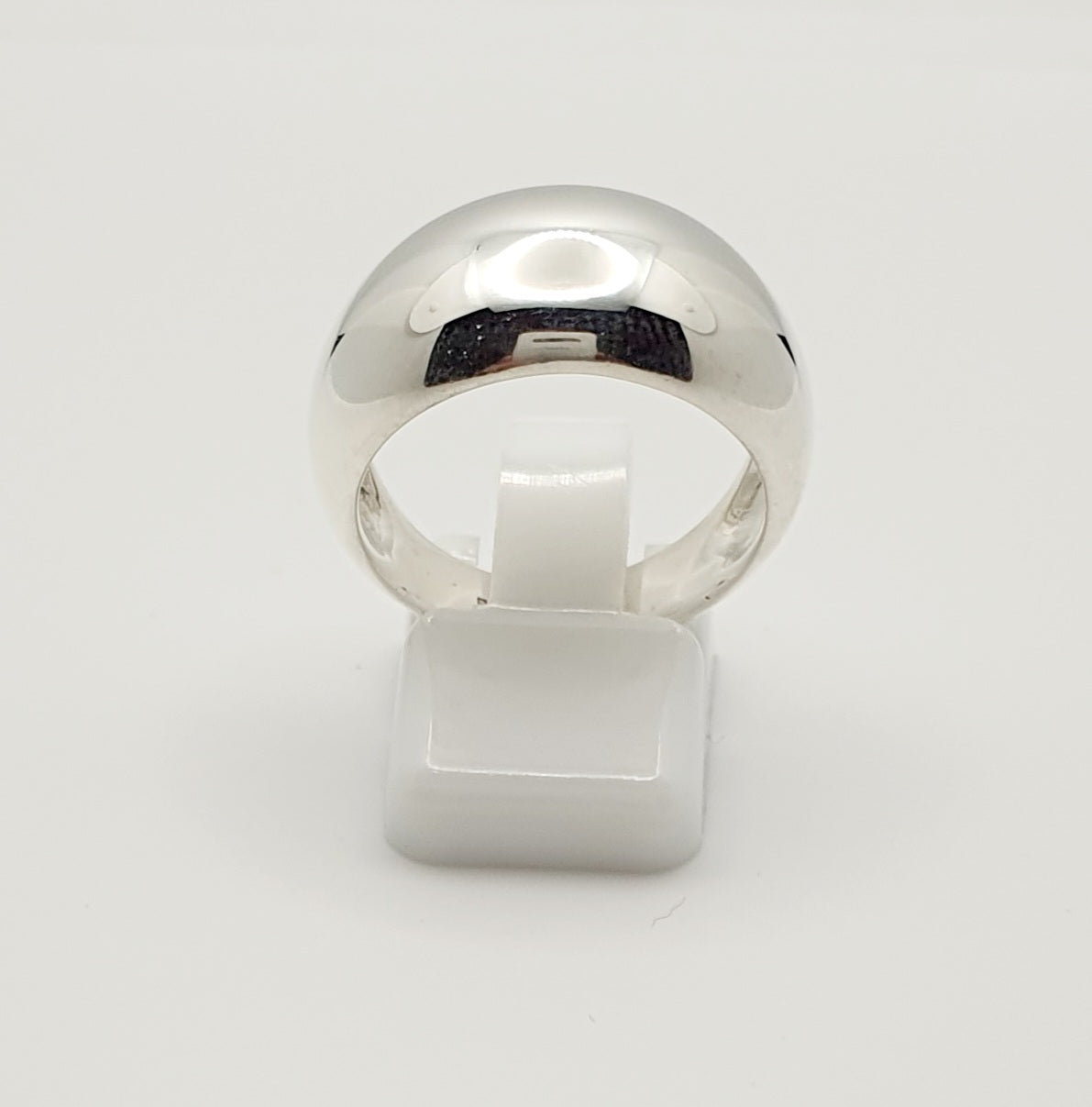 12mm Sterling Silver Domed Ring With Solid Band Medium
