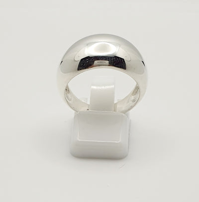12mm Sterling Silver Domed Ring With Solid Band Medium