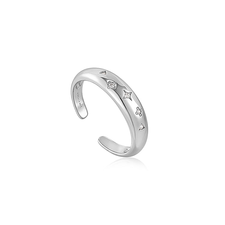 Ania Haie Rising Star Sil Stars Adjustable Ring