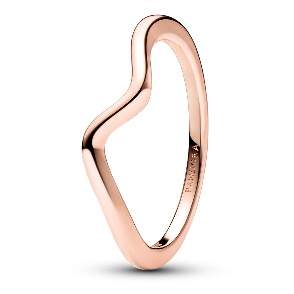 PANDORA Wave 14k rose gold-plated ring SIZE 54