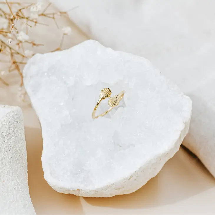 Oceans Apart Ring in 14k Gold Plated Sterling Silver.