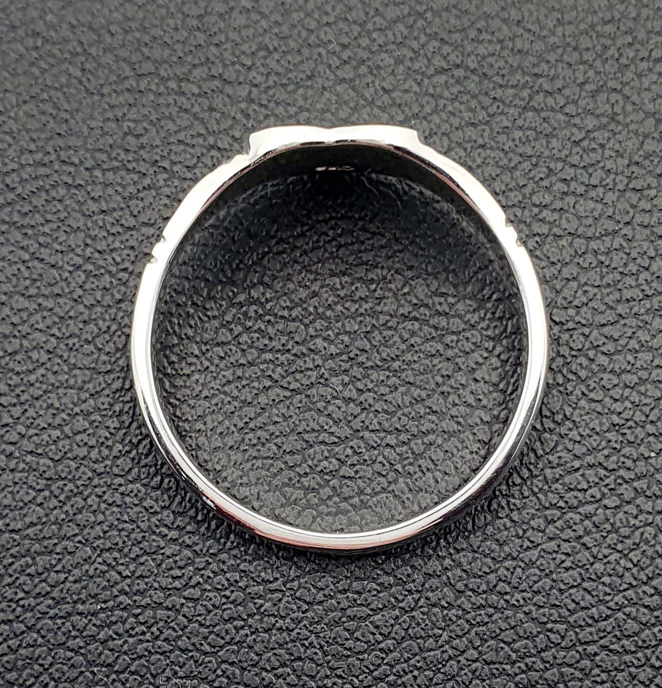 Sterling Silver Single Heart Emily Red Stone Signet Ring, Size J