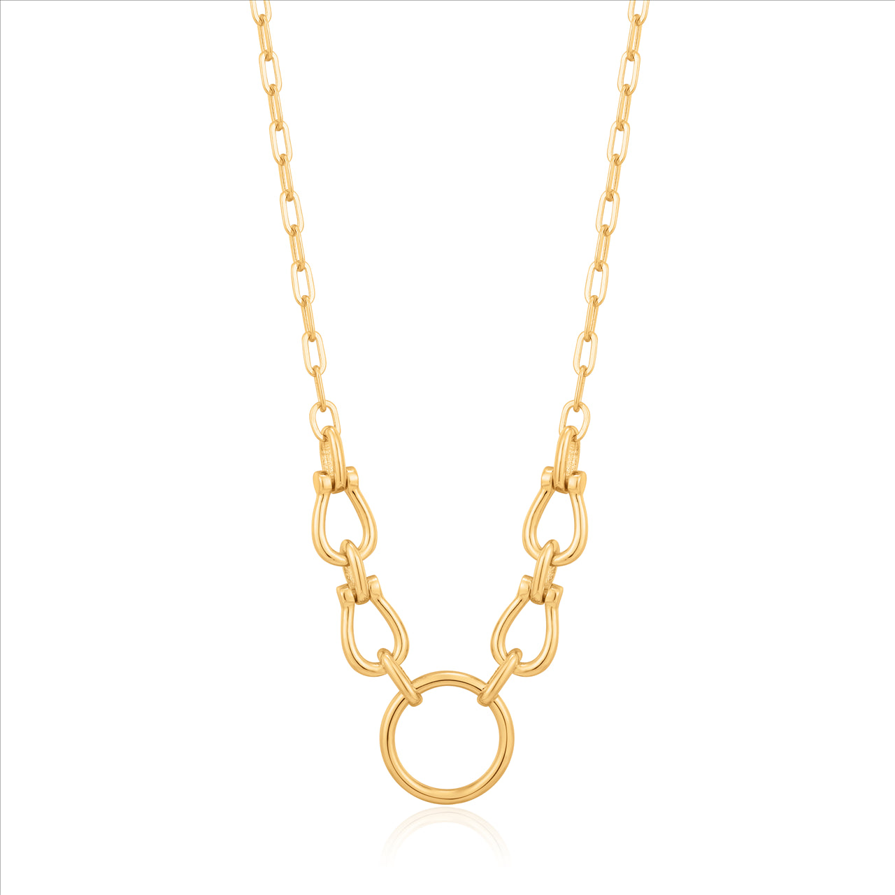 Ania Haie S/S Gold Plated Chain Reaction Horseshoe Link Necklace