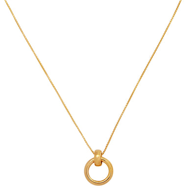 Najo 14X17mm Yellow Gold Plated Hollow-Tube Donut Pendant