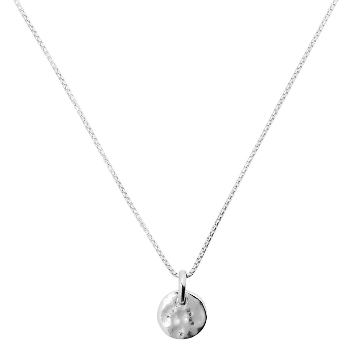 Najo Beaten Disc Pendant With Box 47 Cm Chain