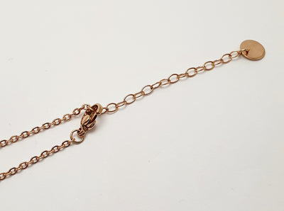 Stainless Steel Rose Gold Plated Necklace with 5mm Ball Feature.with Adjustment