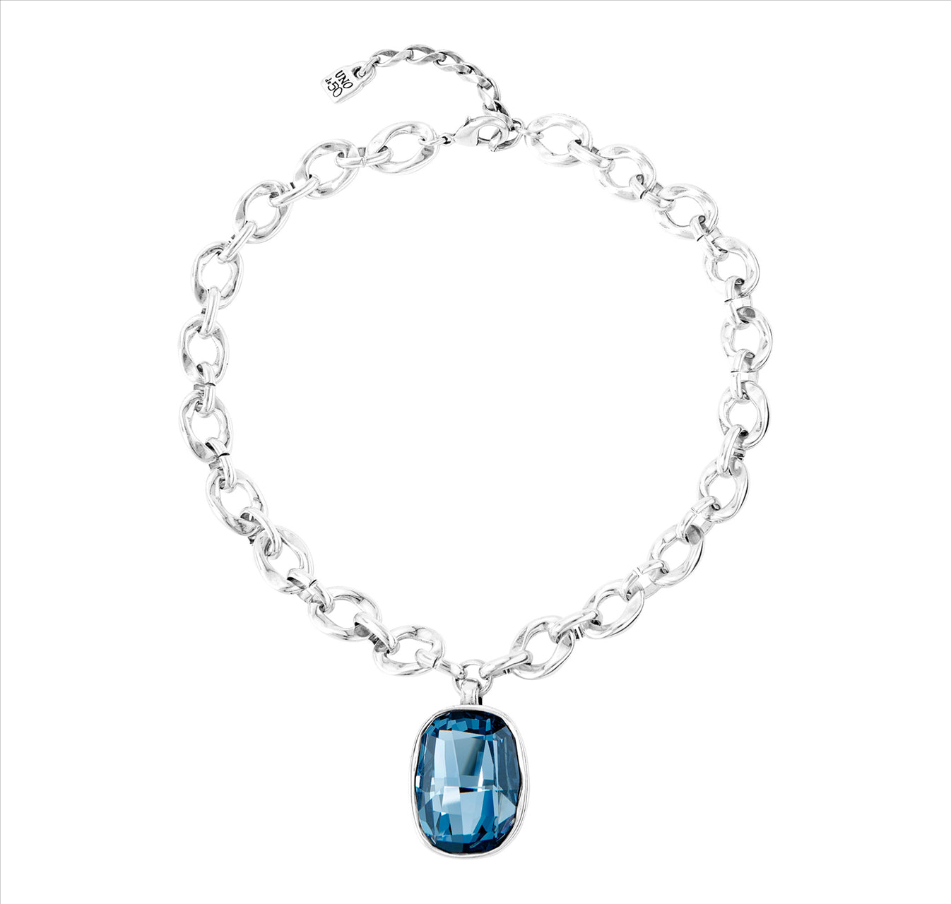 Unode50 Light It Up Necklace Necklace In Metal Plated In 15 Micron Silver With Crystal