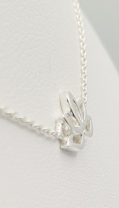 Sterling Silver Lotus Flower Necklace 40cm With 5cm Extension