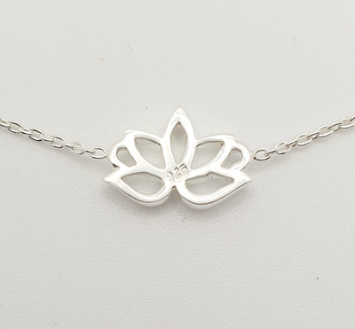 Sterling Silver Lotus Flower Necklace 40cm With 5cm Extension