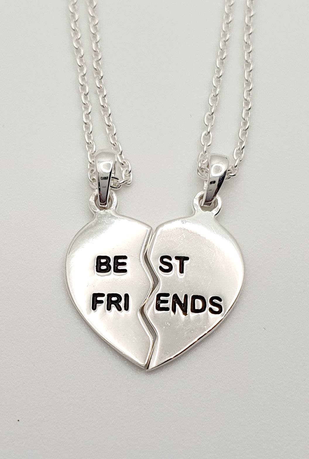 Sterling Silver Best Friend's Necklace 40cm With 5cm Extension