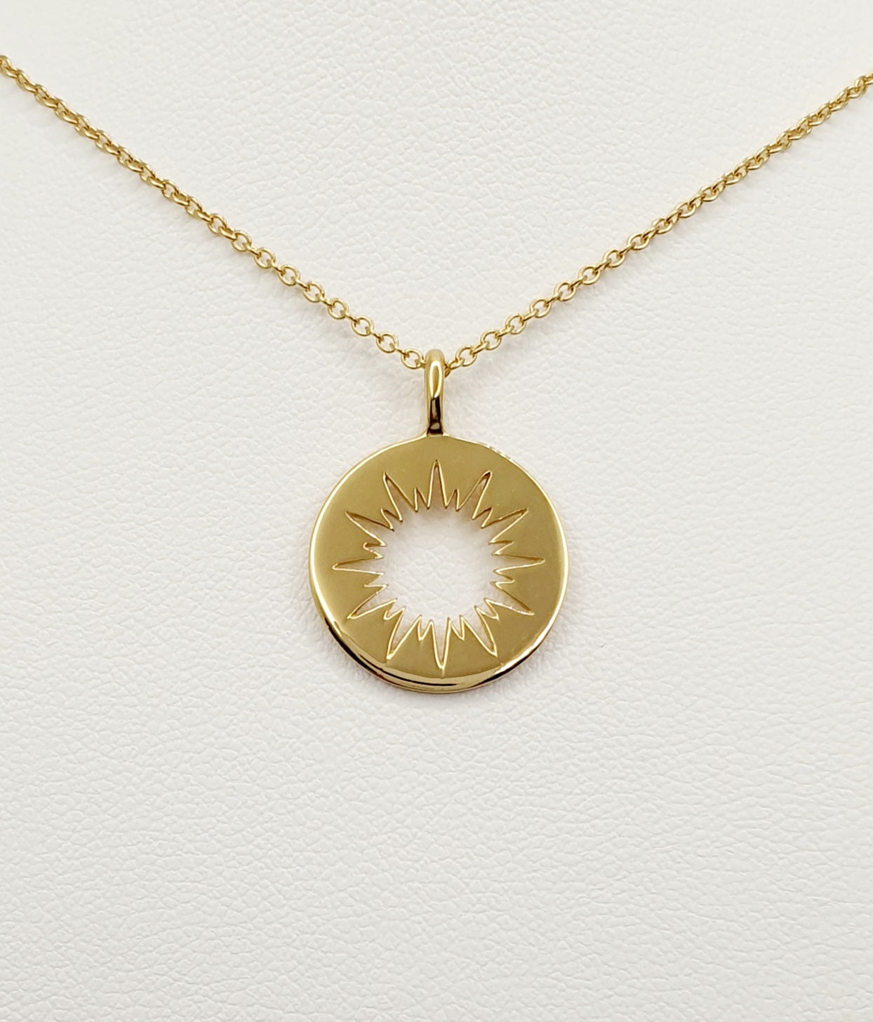 Sterling Silver Yellow Gold Plated Sunshine Necklace 40cm With 5cm Extension