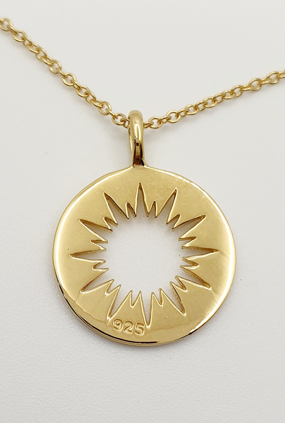 Sterling Silver Yellow Gold Plated Sunshine Necklace 40cm With 5cm Extension