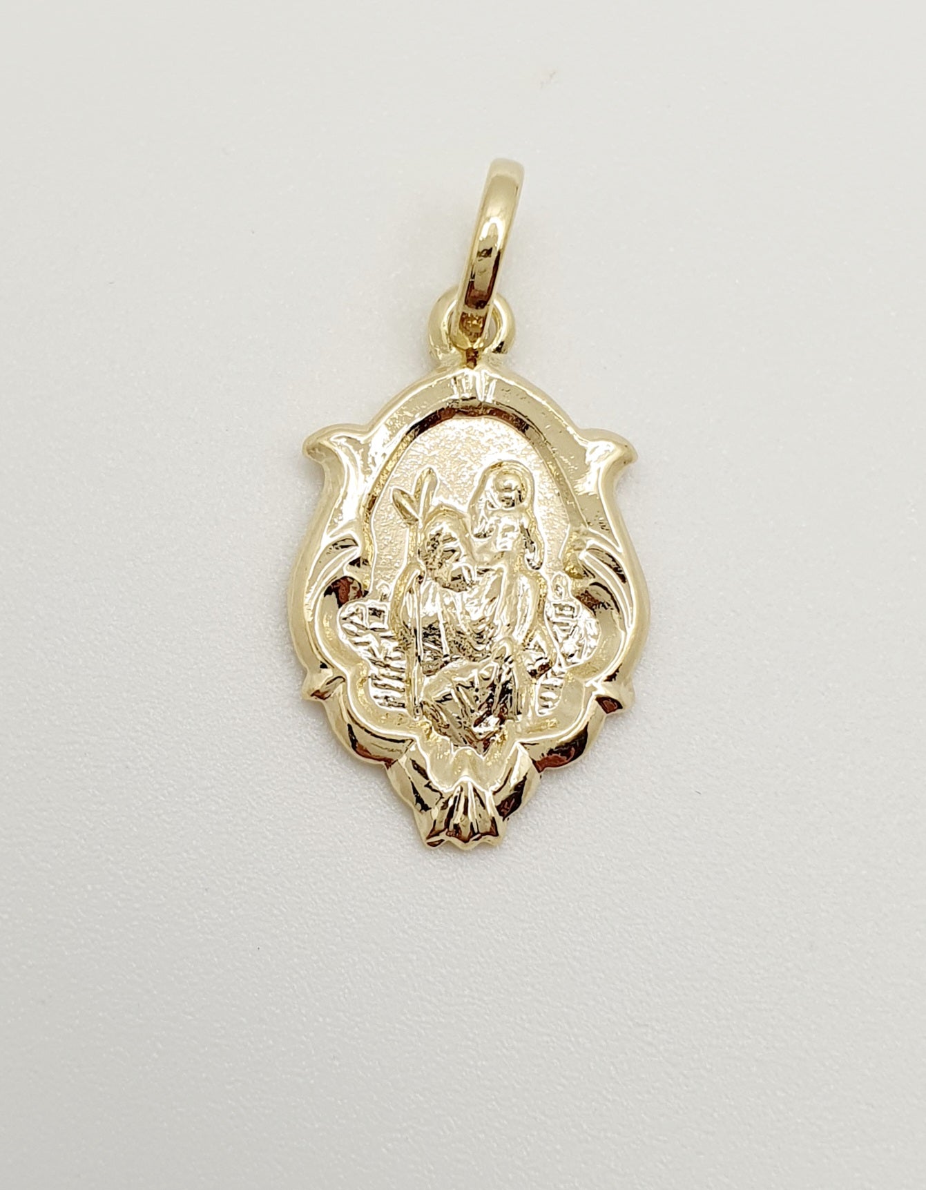 18K Gold, Filled, Saint Christopher Pendant