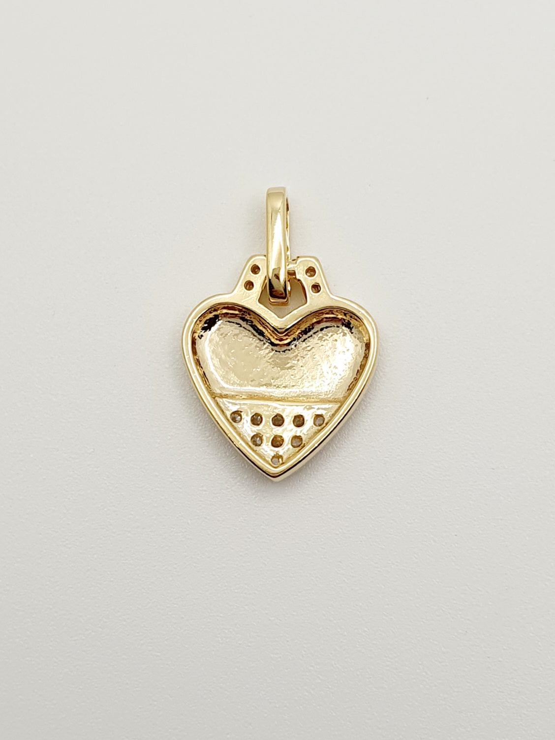 18K Gold, Filled, Heart Pendant With CZ's