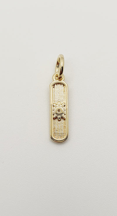 18K Gold, Filled, Sun Bar Pendant with CZ