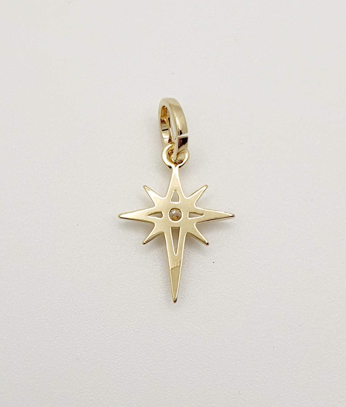 18K Gold, Filled, Mini Star Burst Pendant With CZ