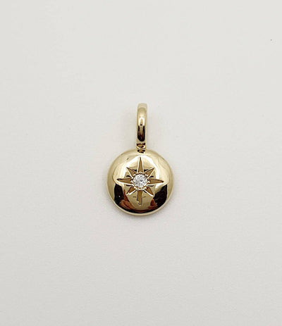 18K Gold, Filled, Mini Starburst Pendant with CZ