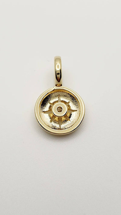 18K Gold, Filled, Mini Starburst Pendant with CZ