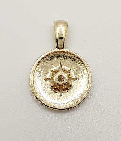 18K Gold, Filled. Starburst Pendant Set With CZ's