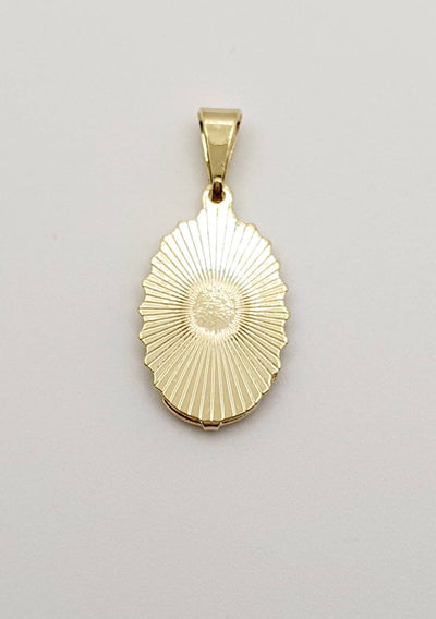 18K Gold, Filled, Lady Of Guadalupe Pendant With Rose Gold Detail