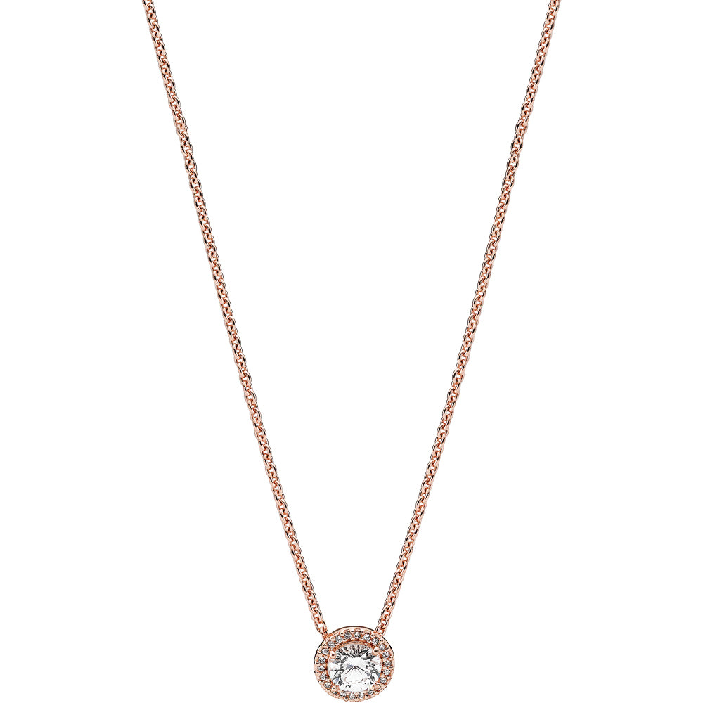 PANDORA Rose Classic Elegance Collier Necklace w Clear CZ