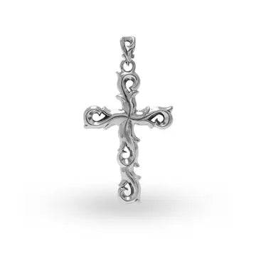 Sterling Silver Large Ornate Cross Pendant