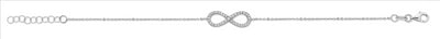 Sterling Silver Infinity Bracelet Set With Cubic Zirconias