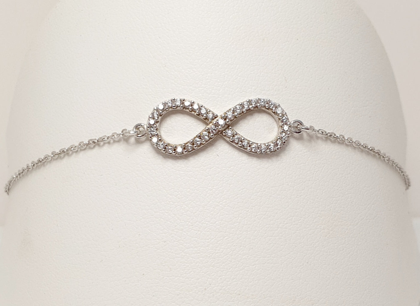 Sterling Silver Infinity Bracelet Set With Cubic Zirconias