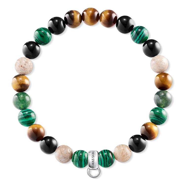 C/CLUB IMI. GREEN MALACHITE BRACELET 17.5cm